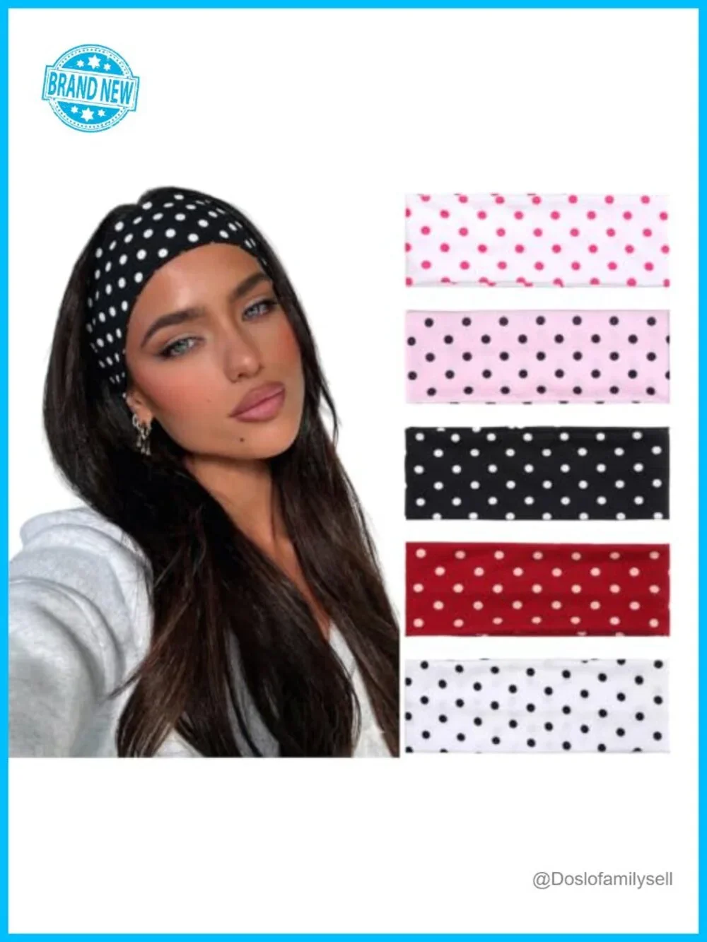 Cute Y2K Style Elastic Wide Headband 5 Pack Non Slip for Workout Yoga Hair